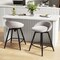 Set of 2 Upholstered Bar Stools with Footrest and Backrest for Kitchen Island